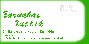 barnabas kutlik business card